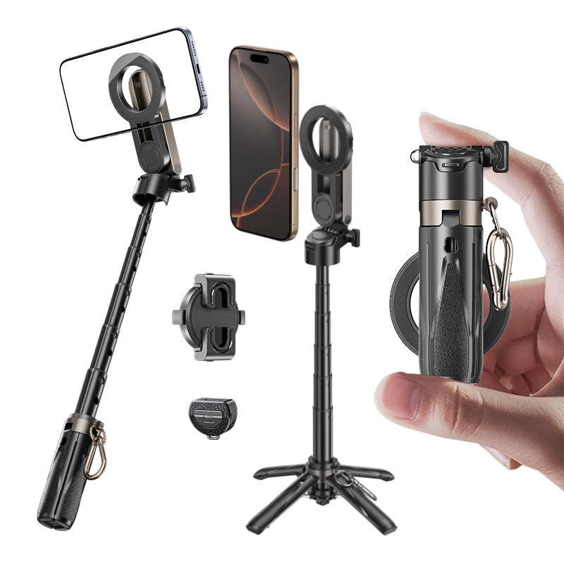 Perche à selfie magnétique trépied 3-en-1